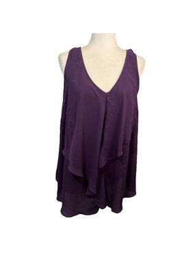 Torrid Chiffon Purple Tank Top Blouse Layered Pleated Sleeveless  Women 2X